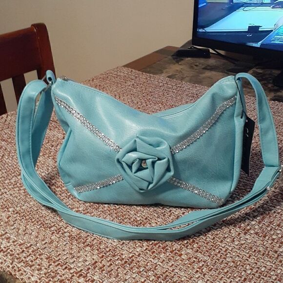 New Two New Purses Light Blue With Silver Embellishments Women's New With Tags - Picture 5 of 9